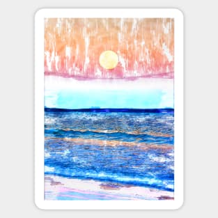 Moon By the Horizon Over The Ocean. For Moon Lovers. Sticker